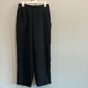 Vintage Valerie Stevens 100% Silk Black Side Zip Trouser Pants Size 12